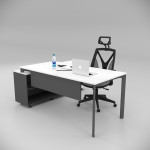 Corner Desk 160cm White with Bottom Shelf