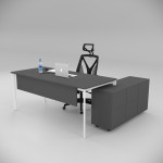 Corner Desk Anthracite (with 120cm Lower Shelf)