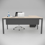 Corner Desk Oak (with Peison Shelf)