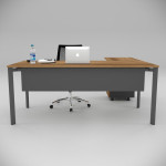 Corner Desk Walnut (with Peison Shelf)