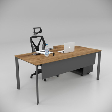 Corner Sto za Kancelariju Orah (sa 120cm Donjom Policom)