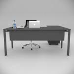 Corner Office Desk (with Pedestal Shelf Anthracite)