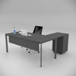 Corner Office Desk (with Pedestal Shelf Anthracite)