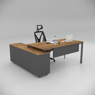 Corner Sto za Učenje 160cm Orah sa Donjom Policom