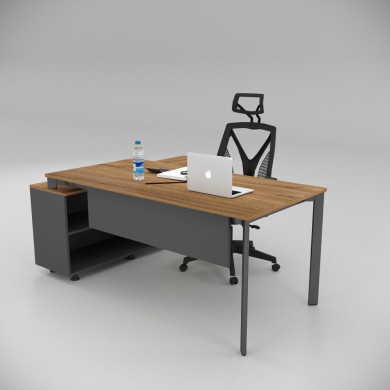 Corner Sto za Učenje 160cm Orah sa Donjom Policom