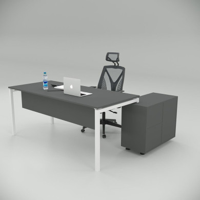 Ear Desk Anthracite (with 80cm Bottom Shelf)