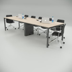 Ear Meeting Table with Middle Leg (New Oak) 3