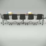 Ear Meeting Table with Middle Leg (Walnut)