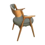 AKS 520 Drvena Fotelja od Bukve Maslinasto Zelena