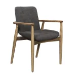 AKS 555 B Wooden Armchair Anthracite – Natural Wood