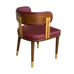 AKS 590 Wooden Armchair Burgundy