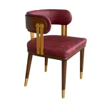AKS 590 Wooden Armchair Burgundy