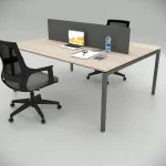 Ear Double Study Desk Workstation Oak