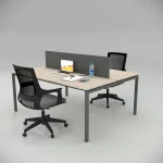 Ear Double Study Desk Workstation Oak